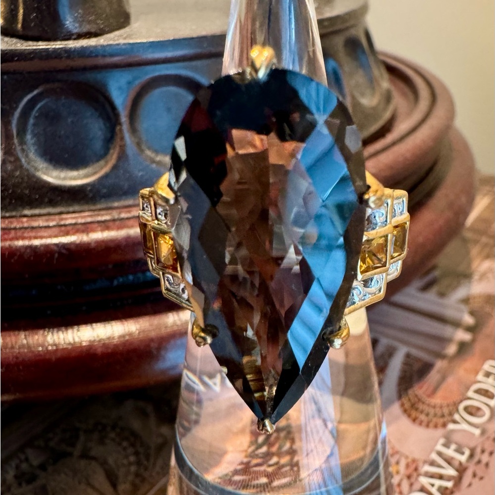 Michael Valitutti Gems En Vogue 24k Gold Over Silver Smokey Quartz N Citrine - 7 - Picture 7 of 13